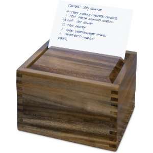  Ironwood Gourmet Acacia Wood Secret Recipe Box Kitchen 