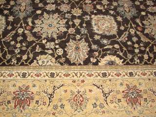   Gold Fine Plush Hand Knotted Wool Jaipur Persian Oriental Rug  