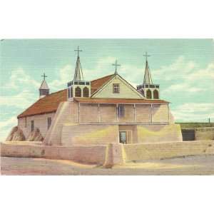 1940s Vintage Postcard Old Church of St. Augustine Isleta New Mexico