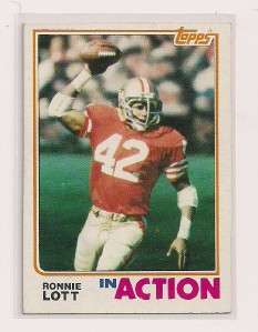 1982 Topps Ronnie Lott In Action card #487 See Scan  
