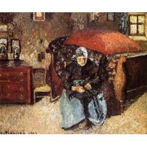  Oil Painting Elderly Woman Mending Old Clothes, Moret 