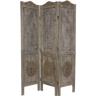 Italian / French Style Decorative Screen   6 ft. Tall Distressed Wood 