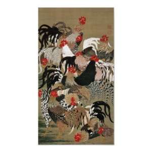  20. , Flock of Roosters, Jakuchu Print