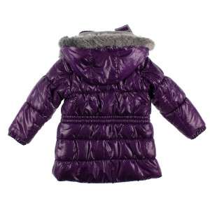 NEW LONDON FOG GIRL FAUX FUR Lined Snow WINTER Coat Removeable Hood 