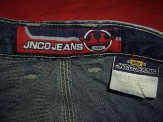 RARE JNCO Jeans Loose Fit Wide Leg Dice with Lucky 7 Patch on Back 
