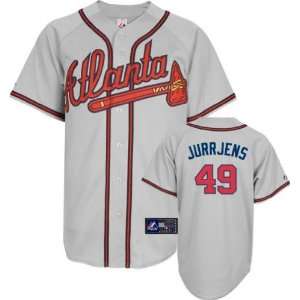  Jair Jurrjens Atlanta Braves Road Grey MLB Replica Jersey 