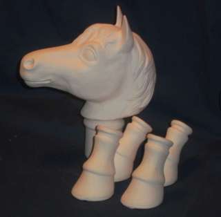 CERAMIC BISQUE  LARGE HORSE OR PONY DOLL PARTS  