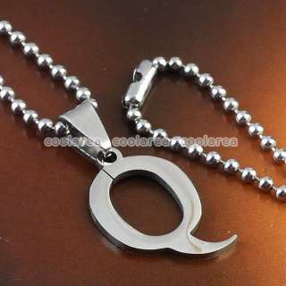 Punk Mens A Z Stainless Steel 26 ALphabet Lettlers Pendant Necklace 