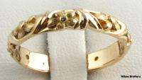 Detailed Large Floral Band Womens Ring c.1940s 50s   14k Yellow Gold 