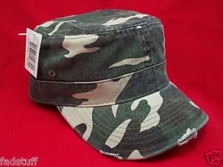 Camo HAT Camouflage Cadet Army Castro Cap Distressed US  