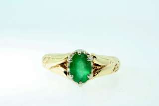   1890s 1.25ct Colombian Emerald 14k Gold Platinum Ring $1200  