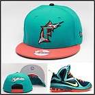 New Era Florida Marlins Custom Snapback Hat Designed For Lebron 9 