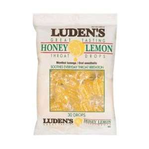  Ludens Great Tasting Throat Drops,Honey Lemon   30 drops 