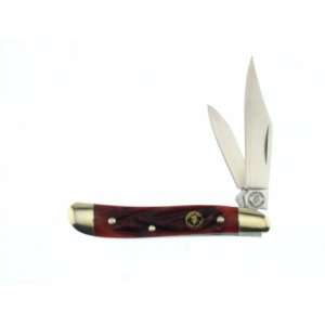   FL7107RPB Lucky 7 Peanut Pocket Knife with Red Pick Bone Handles