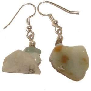 ite Earrings 04 Blue Green Nugget Stone Bedrock Crystal Healing 