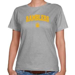 Loyola Chicago Ramblers Ladies Ash Logo Arch Classic Fit T shirt 