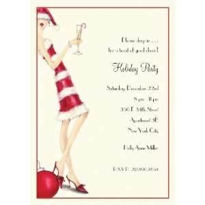  Candy Cane Girl Holiday Party Invitations