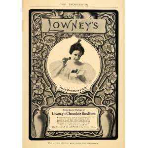 1904 Ad Lowneys Chocolate Bon Bons Package Walter Box 