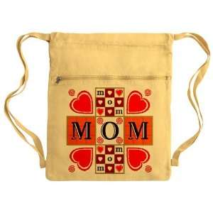   Bag Sack Pack Yellow Mothers Day I Love Mom 