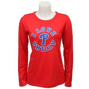 Philadelphia Phillies Womens Long Sleeve I Love Team T Shirt By Soft 