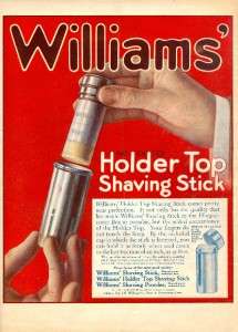 1912 WILLIAMS SHAVING STICK Ad COLORFUL  