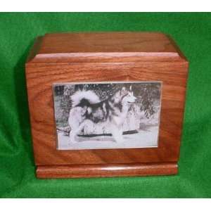    Handcrafted Wood Walnut Pet Photo Cremation Urn Small