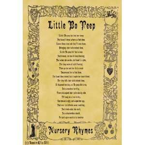   A4 Size Parchment Poster Nursery Rhyme Little Bo Peep