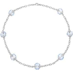 Judith Ripka Olivia Blue Quartz Station Necklace with Diamond