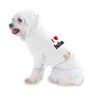  I Love/Heart Julian Hooded T Shirt for Dog or Cat LARGE 