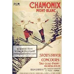  Chamonix Poster   Two Jumpers