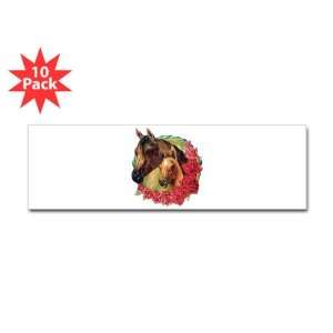  Bumper Sticker (10 Pack) Horse And Roses 