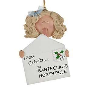  Personalized Letter to Santa   Girl Christmas Ornament 