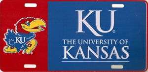 New KU Kansas Jayhawks Metal Car Tag License Plate 731247321701  