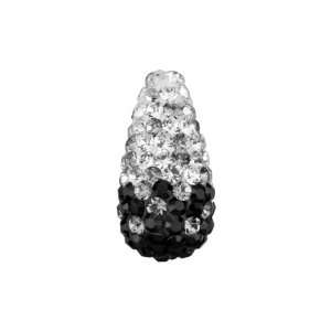  8x15mm Variegated Teardrop Bead with Swarovski Crystals 