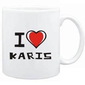 Mug White I love Karis  Female Names 