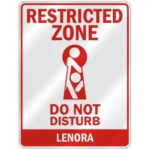   RESTRICTED ZONE DO NOT DISTURB LENORA  PARKING SIGN