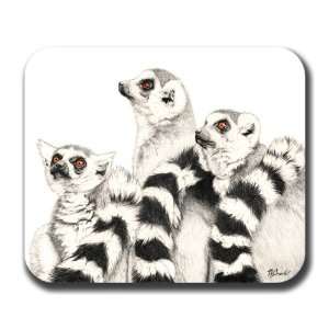  Three Lemurs Primate Mousepad Mouse Pad 