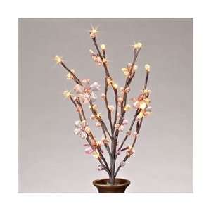 LED Lighted Bendable Branch, 20, Petal Flowers, Battery, Timer, Pink 