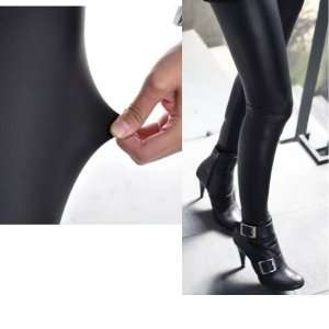  Stretchable Black Faux Leather Leggings Women size Small 
