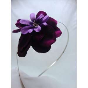  Purple Velvet Dendrobium Flower Headband 