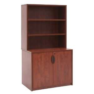 Legacy Storage Cabinet with Hutch Mahogany Finish Office 