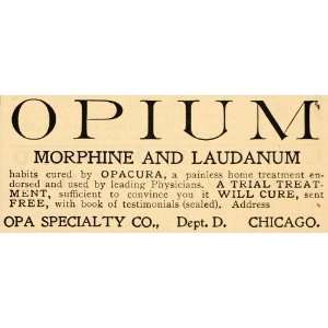  1901 Ad Medical Quackery Opium Morphine Addiction Laudanum 