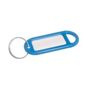 KEY RING TAG 50MM X 20MM WITH LABEL AND SPLIT KEY RING BLUE ( pack 25 