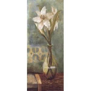  White Flowers in Vase II   Poster by Kristy Goggio (8x20 