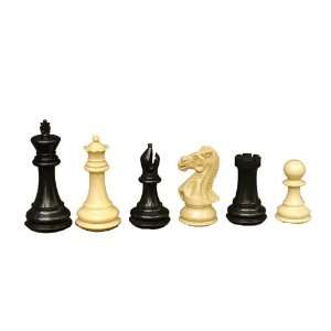   Imports Exclusive Black/Natural Triple Weighted Chessmen with 4in King