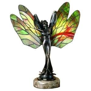 Dragonfly Lady Accent Tiffany Stained Glass Table Lamp 21 