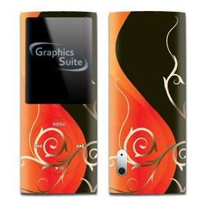  Orange and Black Swirl Skin for Apple iPod Nano 5th 