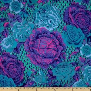 44 Wide Kaffe Fassett Collective 2012 Cabage Rose Blue Fabric By The 