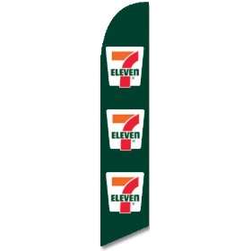  Custom 12ft x 2.5ft 7 Eleven 7 11 Feather Banner Flag Set 