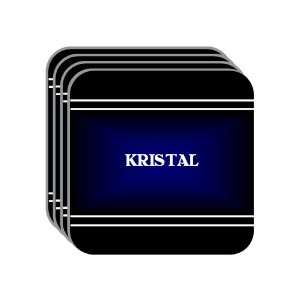 Personal Name Gift   KRISTAL Set of 4 Mini Mousepad Coasters (black 